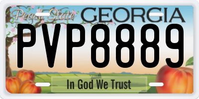 GA license plate PVP8889