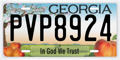 GA license plate PVP8924