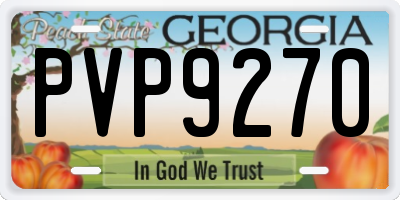 GA license plate PVP9270