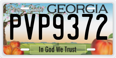 GA license plate PVP9372