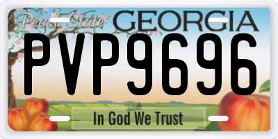 GA license plate PVP9696