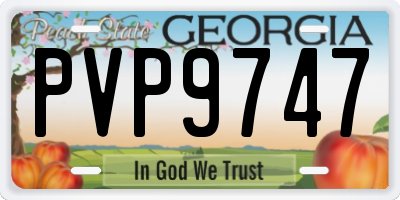 GA license plate PVP9747