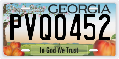 GA license plate PVQ0452