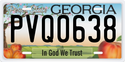 GA license plate PVQ0638