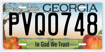 GA license plate PVQ0748