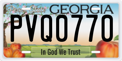 GA license plate PVQ0770