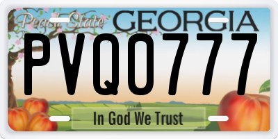 GA license plate PVQ0777