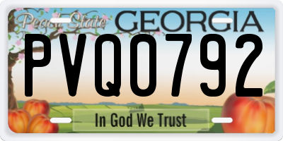 GA license plate PVQ0792