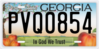 GA license plate PVQ0854