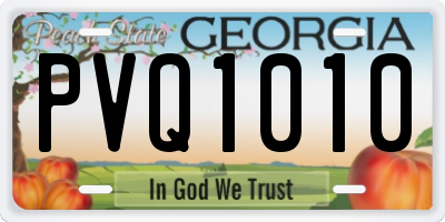GA license plate PVQ1010