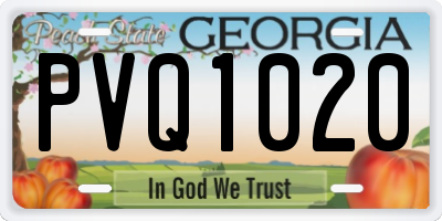 GA license plate PVQ1020