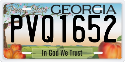 GA license plate PVQ1652