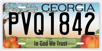 GA license plate PVQ1842