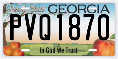 GA license plate PVQ1870