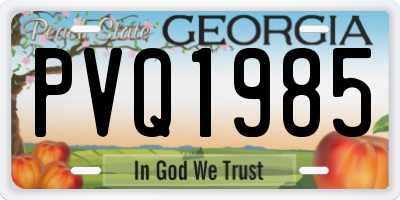 GA license plate PVQ1985
