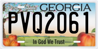 GA license plate PVQ2061
