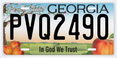 GA license plate PVQ2490