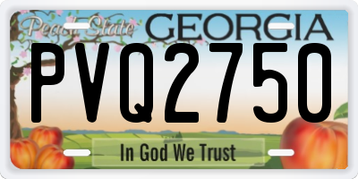 GA license plate PVQ2750