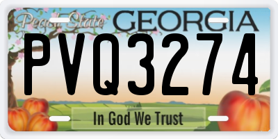 GA license plate PVQ3274