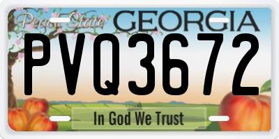 GA license plate PVQ3672