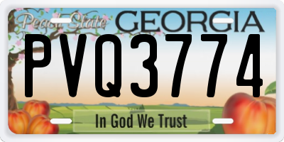 GA license plate PVQ3774