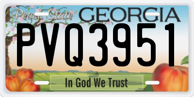 GA license plate PVQ3951