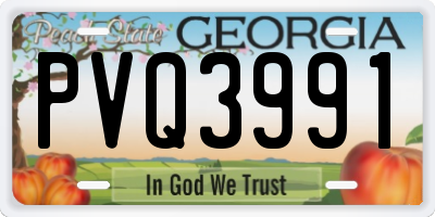 GA license plate PVQ3991