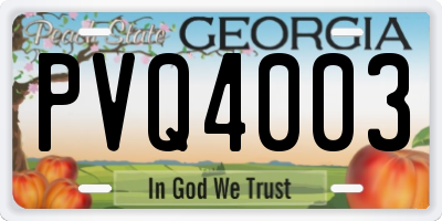 GA license plate PVQ4003