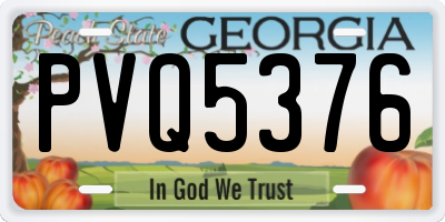 GA license plate PVQ5376