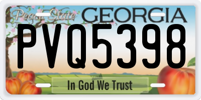 GA license plate PVQ5398