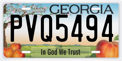 GA license plate PVQ5494