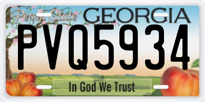 GA license plate PVQ5934