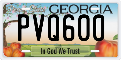 GA license plate PVQ600