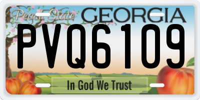 GA license plate PVQ6109