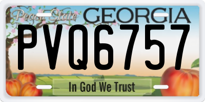 GA license plate PVQ6757