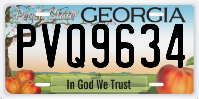 GA license plate PVQ9634