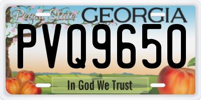 GA license plate PVQ9650