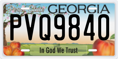 GA license plate PVQ9840