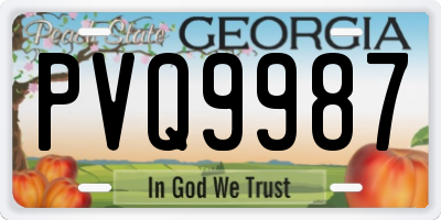 GA license plate PVQ9987