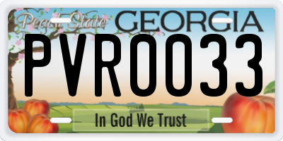 GA license plate PVR0033