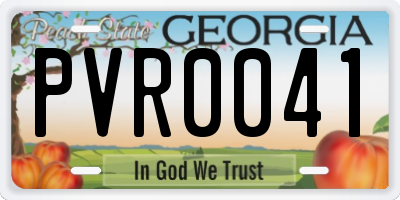 GA license plate PVR0041