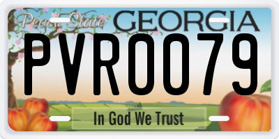 GA license plate PVR0079