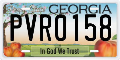 GA license plate PVR0158
