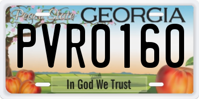 GA license plate PVR0160