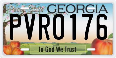 GA license plate PVR0176