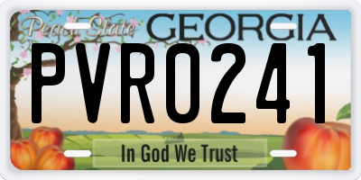GA license plate PVR0241