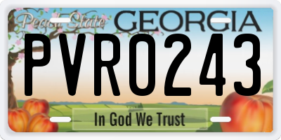 GA license plate PVR0243