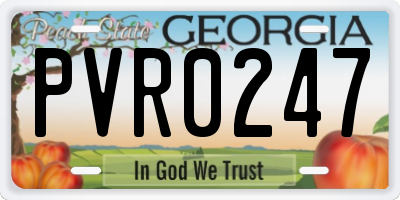 GA license plate PVR0247