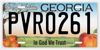 GA license plate PVR0261