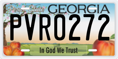 GA license plate PVR0272